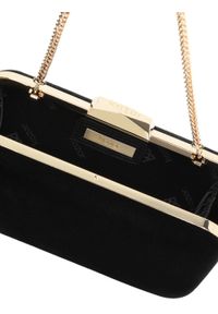 Kazar - Wieczorowa torebka puzderko na złotym łańcuszku. Kolor: czarny. Rozmiar: małe. Styl: wizytowy. Rodzaj torebki: na ramię #4