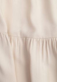 Renee - Beżowa Wiskozowa Spódnica High Waist z Gumką w Talii i Falbanką Christiara. Okazja: na co dzień. Stan: podwyższony. Kolor: beżowy. Materiał: wiskoza. Styl: casual #7