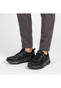 Sneakersy damskie Rieker, Lekka konstrukcja z oddychającej tkaniny zapewniająca komfort na co dzień amortyzująca podeszwa, czarne, W3504-00. Okazja: na co dzień. Kolor: czarny. Materiał: tkanina #1