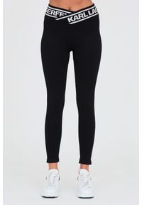 Karl Lagerfeld - KARL LAGERFELD Czarne damskie legginsy, Rozmiar L. Kolor: czarny
