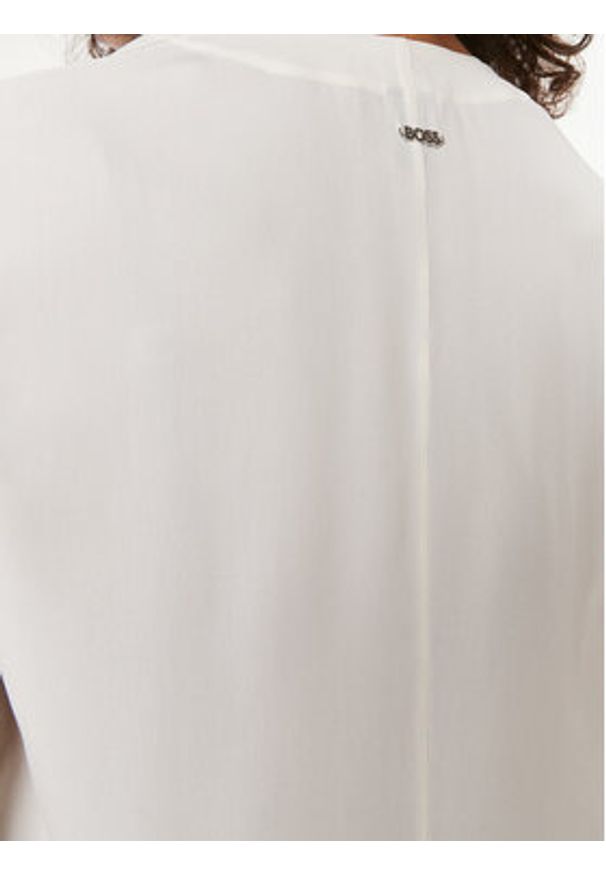 BOSS - Boss Bluzka Berika 50491355 Biały Regular Fit. Kolor: biały. Materiał: wiskoza