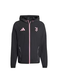 Adidas - Kurtka podróżna Juventus Tiro 25 Competition Vis Tech. Kolor: czarny, różowy, wielokolorowy. Materiał: dresówka. Sport: piłka nożna