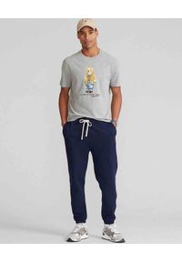 Ralph Lauren - RALPH LAUREN - Szara koszulka z misiem Polo. Typ kołnierza: polo. Kolor: szary. Materiał: jeans, bawełna. Wzór: aplikacja, kolorowy, nadruk #5