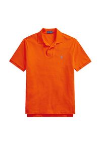 Polo Ralph Lauren Polo 710795080025 Pomarańczowy Slim Fit. Typ kołnierza: polo. Kolor: pomarańczowy. Materiał: bawełna #3
