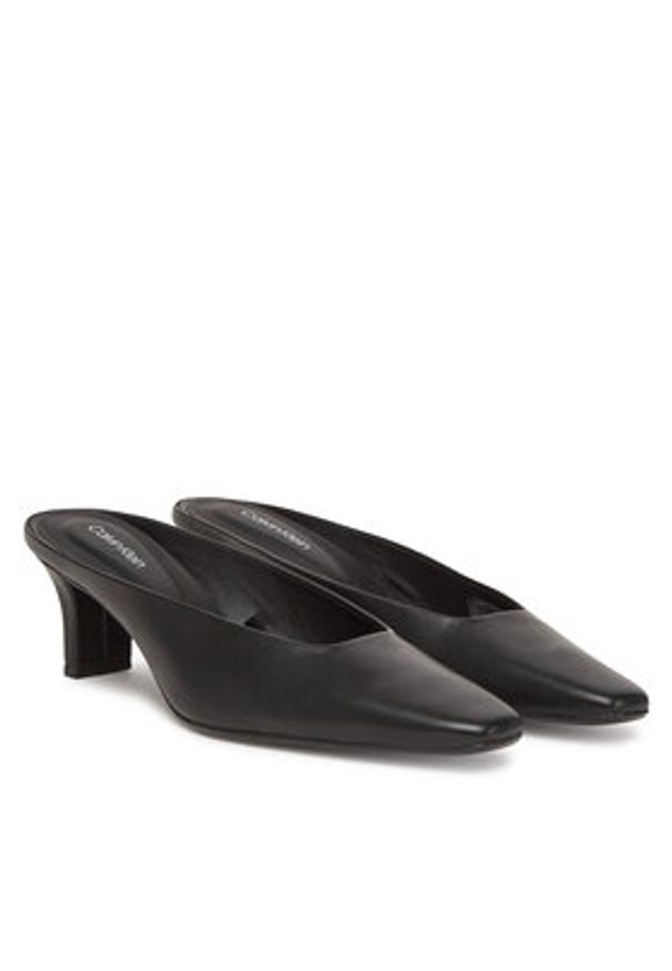 Calvin Klein Klapki Heel Mule Pump 50 - Lth HW0HW02332 Czarny. Kolor: czarny. Materiał: skóra