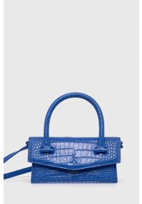 Patrizia Pepe torebka skórzana kolor niebieski. Kolor: niebieski. Materiał: skórzane #1