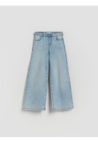 Reserved - Elastyczne jeansy wide leg - niebieski. Kolor: niebieski