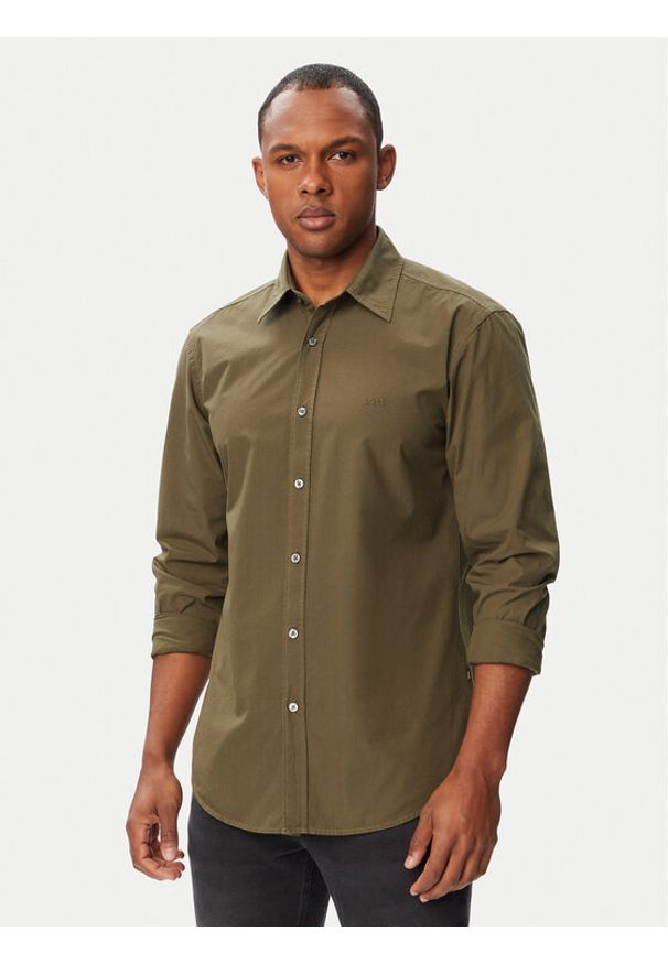 BOSS Koszula Relegant_6_M 50518304 Zielony ciemny Regular Fit. Kolor: zielony. Materiał: bawełna