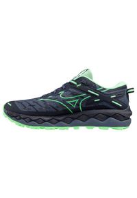 Buty do biegania męskie Mizuno Wave Mujin 10. Kolor: niebieski. Materiał: syntetyk, materiał. Szerokość cholewki: normalna. Model: Mizuno Wave