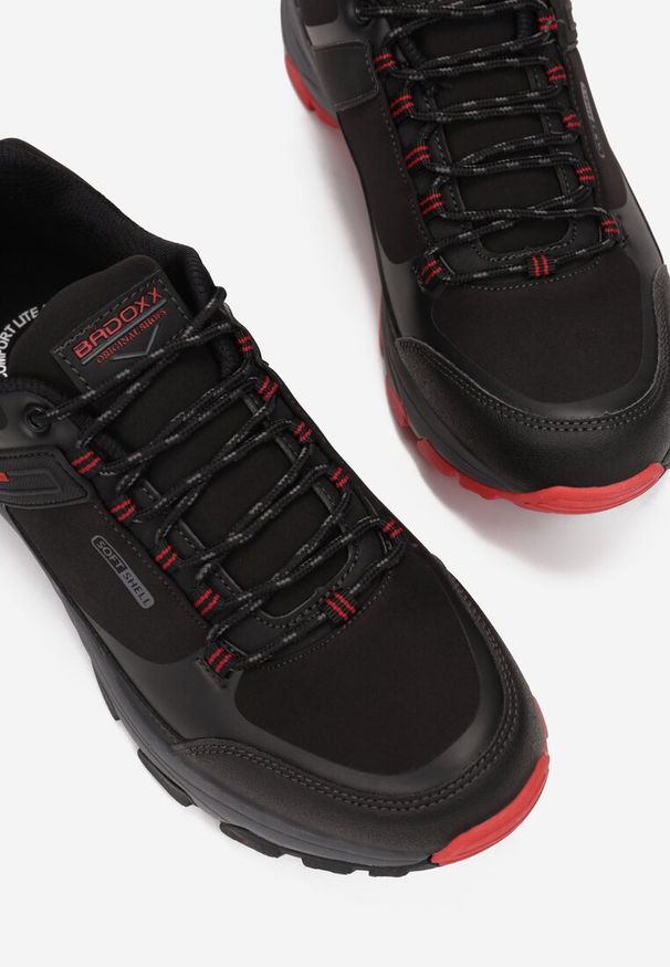 Born2be - Czarno-Czerwone Buty Sportowe Salomene. Okazja: na spacer. Kolor: czarny. Materiał: materiał. Szerokość cholewki: normalna. Sport: turystyka piesza