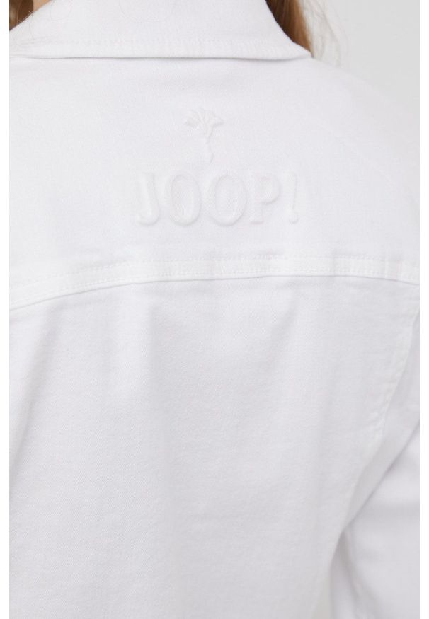JOOP! - Joop! kurtka jeansowa damska kolor biały przejściowa. Okazja: na co dzień. Kolor: biały. Materiał: jeans. Styl: casual