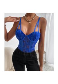 Intica - Body z haftem na romantyczne wieczory Tabatha. Kolor: brązowy. Materiał: materiał. Wzór: haft #5