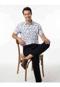 Koszula Bawełniana - Brave Soul - Biała w Pióra. Kolor: biały. Materiał: bawełna. Sezon: lato. Styl: wakacyjny #3