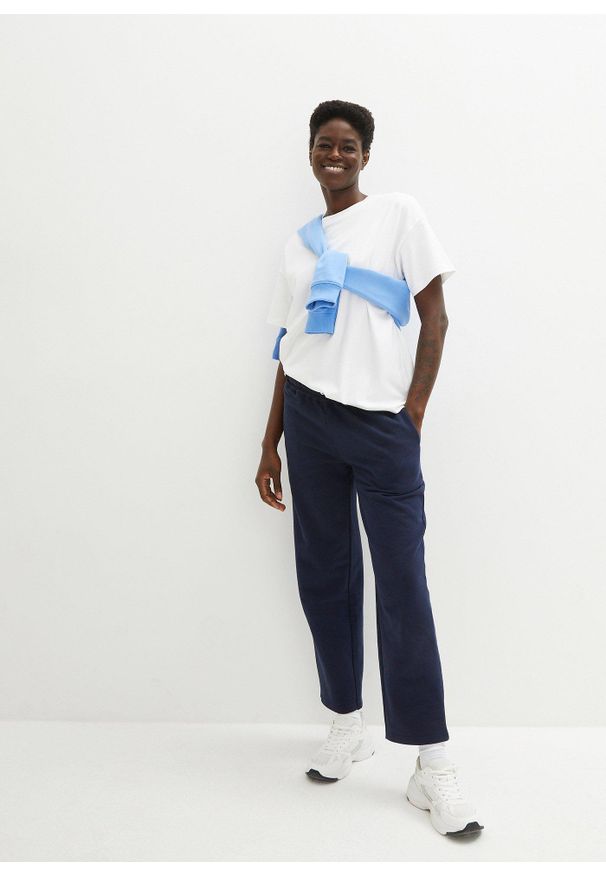 bonprix - T-shirt oversize z czystej, grubej bawełny organicznej. Kolor: biały. Materiał: bawełna