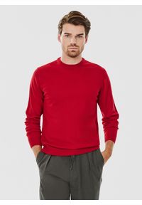 Pako Lorente - PAKO LORENTE – Czerwony męski sweter. Kolor: czerwony, niebieski, zielony. Materiał: akryl, wełna, poliamid. Wzór: gładki. Sezon: jesień #1
