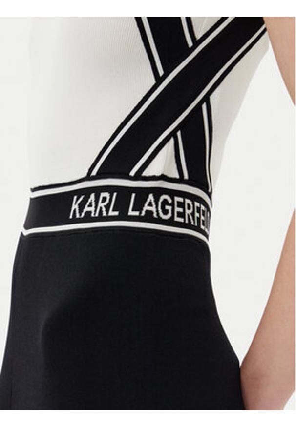 Karl Lagerfeld - KARL LAGERFELD Kombinezon A2W13021 Czarny Slim Fit. Kolor: czarny. Materiał: wiskoza