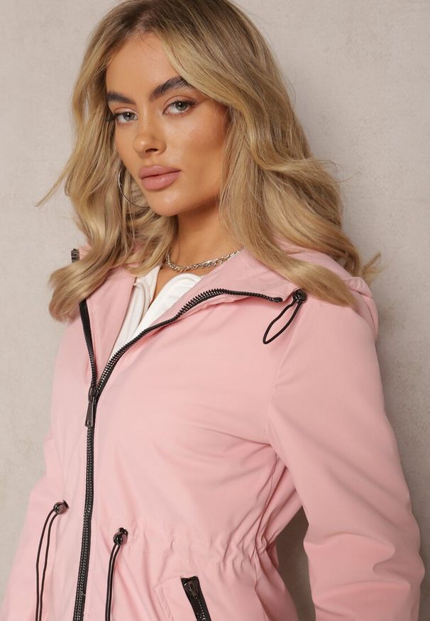 Renee - Różowa Parka Kurtka Taliowana z Kapturem i Ściągaczkami Anivri. Typ kołnierza: kaptur. Kolor: różowy. Sezon: jesień, zima