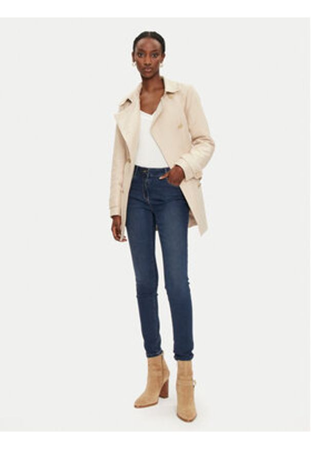 Morgan Trencz 241-GLADIA Beżowy Slim Fit. Kolor: beżowy. Materiał: bawełna, syntetyk