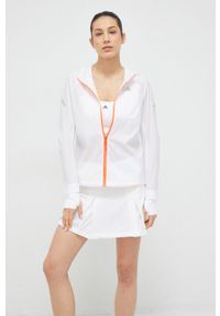 adidas Performance wiatrówka Fast kolor biały przejściowa. Kolor: biały. Materiał: tkanina, materiał #3