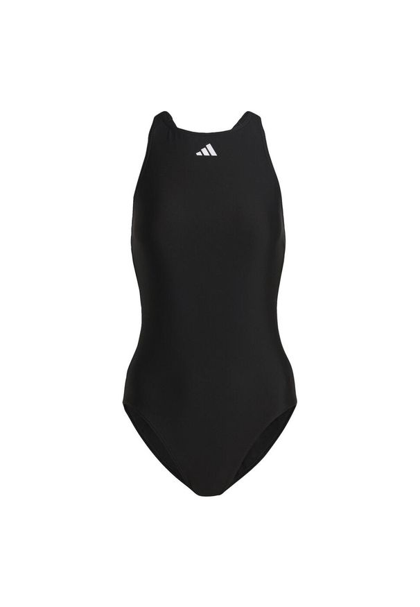 Adidas - Tape Swimsuit. Kolor: czarny, biały, wielokolorowy. Materiał: materiał. Wzór: gładki