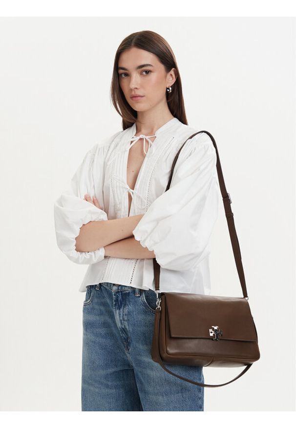 Tory Burch Torebka Charlie 183316 Brązowy. Kolor: brązowy. Materiał: skórzane