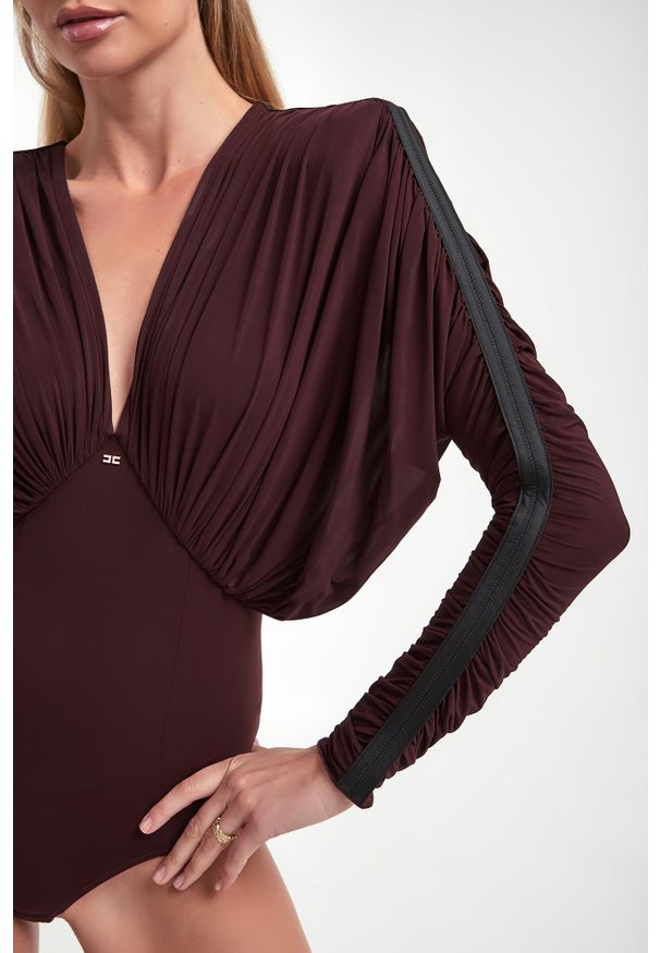 Elisabetta Franchi - Body damskie marszczone ELISABETTA FRANCHI