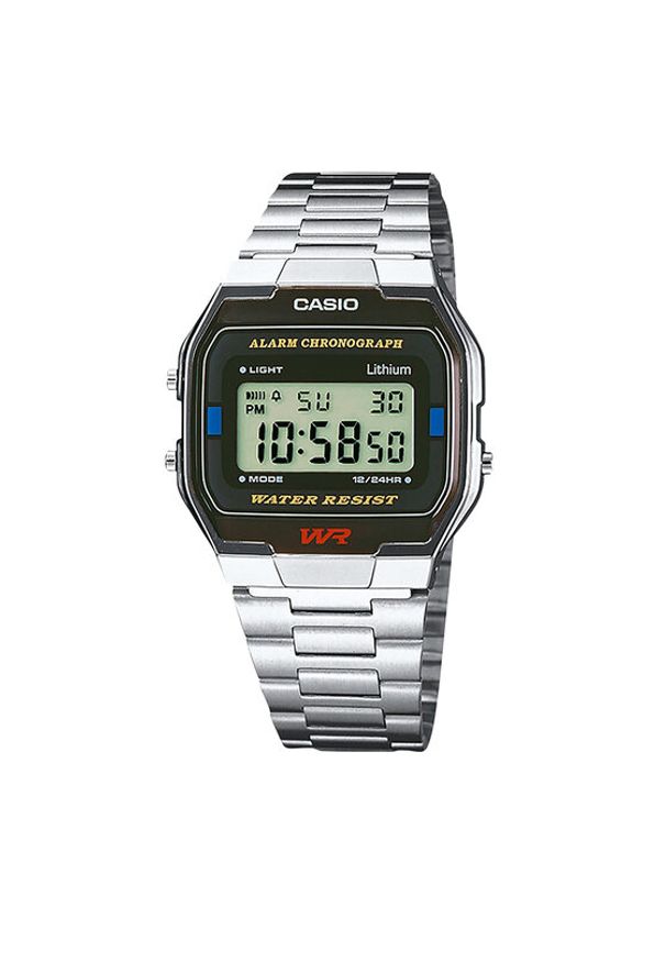 Casio Zegarek Vintage A163WA-1QES Srebrny. Kolor: srebrny. Styl: vintage