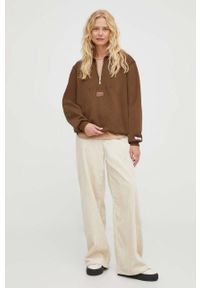 Mercer Amsterdam bluza bawełniana kolor brązowy z aplikacją. Kolor: brązowy. Materiał: bawełna. Długość: krótkie. Wzór: aplikacja #2