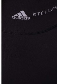 Adidas by Stella McCartney - adidas by Stella McCartney legginsy treningowe HB6072 damskie kolor czarny gładkie. Kolor: czarny. Materiał: skóra. Wzór: gładki #3