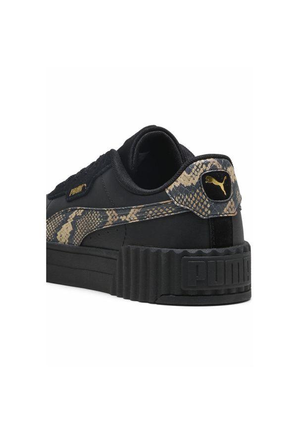 Puma - Damskie sneakersy Carina 3.0 Snake Chic PUMA Black Gold. Kolor: żółty, wielokolorowy, czarny. Wzór: nadruk, motyw zwierzęcy. Sezon: lato