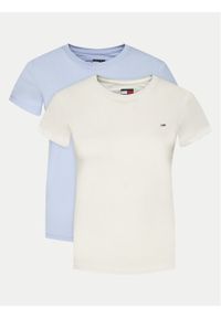 Tommy Jeans Komplet 2 t-shirtów DW0DW21366 Kolorowy Slim Fit. Materiał: bawełna. Wzór: kolorowy #1