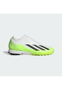 Buty do piłki nożnej dla dorosłych Adidas X Crazyfast.3 Laceless TF. Kolor: biały, czarny, żółty, wielokolorowy. Materiał: materiał #1