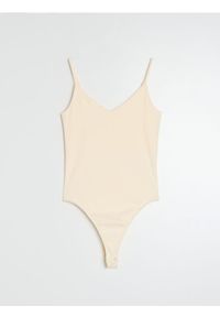 Sinsay - Body na regulowanych ramiączkach basic - żółty. Kolor: żółty. Długość rękawa: na ramiączkach #1