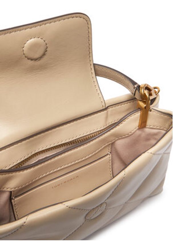 Tory Burch Torebka Kira Diamond Quilt East-West Top Handle 174999 Beżowy. Kolor: beżowy. Materiał: skórzane