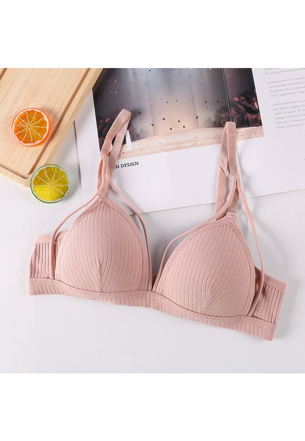 Intica - Biustonosz bez fiszbin miękki na co dzień Najiba. Kolor: różowy. Materiał: materiał, skóra