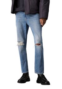 Calvin Klein - CALVIN KLEIN Błękitne męskie jeansy Dad Jean, Rozmiar 34. Okazja: na co dzień. Kolor: niebieski. Długość: długie. Styl: casual, elegancki #3