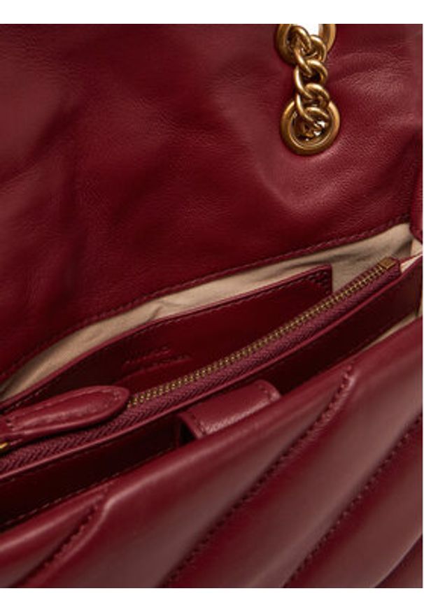Pinko - PINKO Torebka Love Puff Mini Cl PE 25 PLTT 100039 A0F2 Bordowy. Kolor: czerwony. Materiał: skórzane