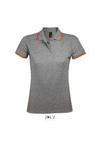 SOL'S - Damska koszulka polo Sol's Pasadena. Typ kołnierza: polo. Kolor: wielokolorowy, szary, pomarańczowy. Materiał: bawełna #1
