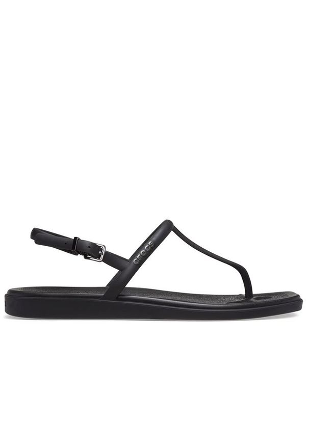 Sandały Crocs Miami Thong Flip 209793-001 - czarne. Okazja: na spacer. Kolor: czarny. Wzór: paski. Sezon: lato. Styl: wakacyjny