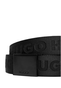 Hugo - HUGO Pasek Męski Garratt-Tp 50499077 Czarny. Kolor: czarny. Materiał: poliester, materiał #3