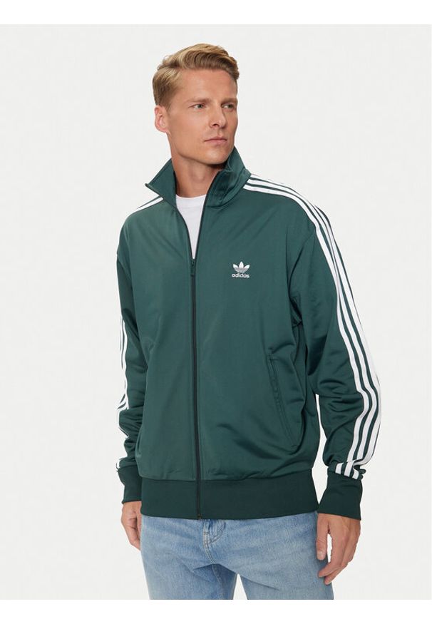 Adidas - adidas Bluza adicolor Classics Firebird IY9892 Zielony Loose Fit. Kolor: zielony. Materiał: syntetyk