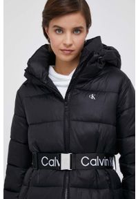 Calvin Klein Jeans kurtka damska kolor czarny zimowa. Kolor: czarny. Materiał: syntetyk, poliester, włókno, poliamid. Sezon: zima #4