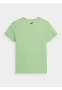 4f - T-shirt z nadrukiem chłopięcy. Kolor: zielony. Materiał: bawełna, dzianina. Wzór: nadruk #2