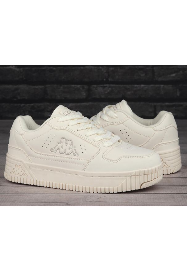 Buty damskie trampki sportowe Kappa EMELA. Kolor: biały. Materiał: tkanina, materiał, guma, syntetyk