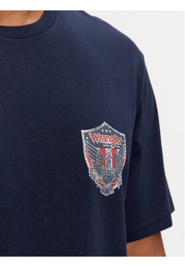 Wrangler T-Shirt Americana 112350561 Granatowy Regular Fit. Kolor: niebieski. Materiał: bawełna