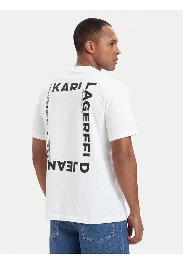 Karl Lagerfeld Jeans T-Shirt B2M17090 Biały Relaxed Fit. Kolor: biały. Materiał: bawełna