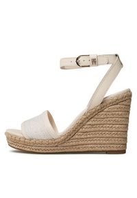 TOMMY HILFIGER - Tommy Hilfiger Espadryle Th Woven High Wedge FW0FW07344 Beżowy. Kolor: beżowy. Materiał: materiał #6