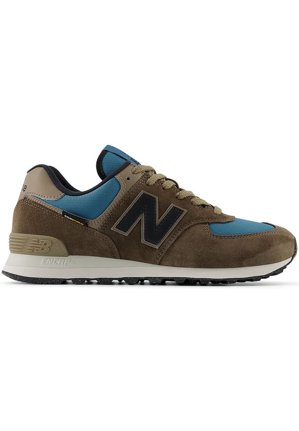 Buty unisex New Balance U574SOB – brązowe. Kolor: brązowy. Materiał: guma, skóra, tkanina, materiał, syntetyk. Szerokość cholewki: normalna. Model: New Balance 574