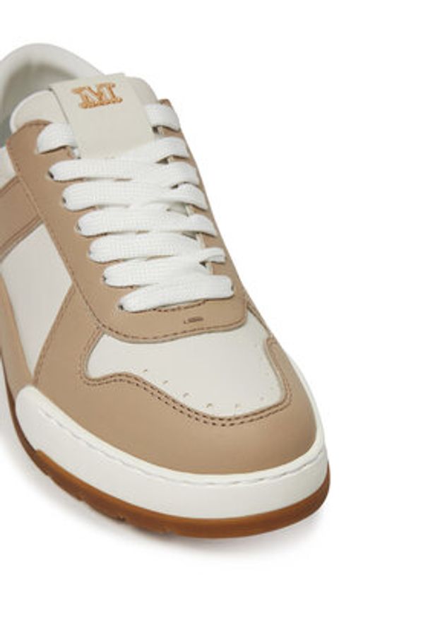 Max Mara Sneakersy 2514761091600 Biały. Kolor: biały. Materiał: skóra