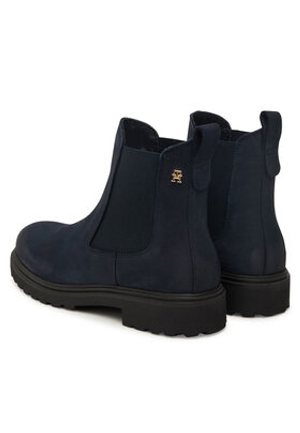 TOMMY HILFIGER - Tommy Hilfiger Sztyblety Nubuck Cleated FW0FW09041 Granatowy. Kolor: niebieski. Materiał: nubuk, skóra